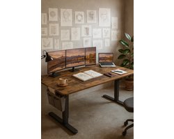 Elektrisch Verstelbaar Zit-Sta Bureau Bruin 180x80 cm – foto 6