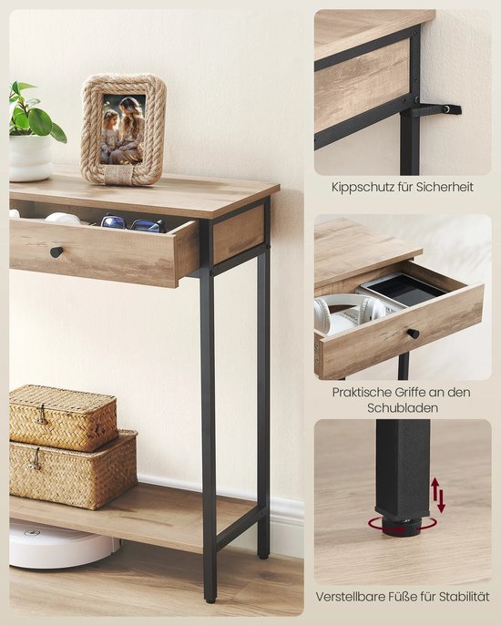 Haltafel met 2 Lades en Industriële Charme – foto 3