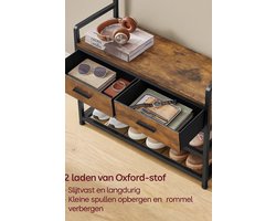 Staande Garderobekast met Schoenenrek en Twee Lades - Zwart – foto 5