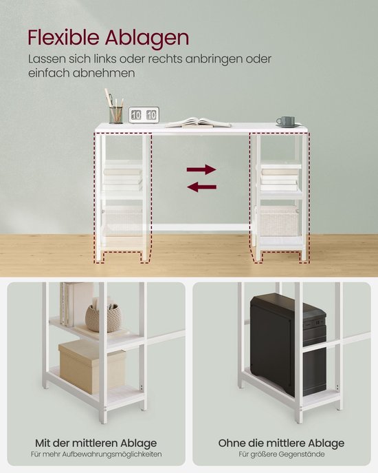 Elegant Wit Bureau - Ruim Werkblad en Stevige Constructie – foto 4