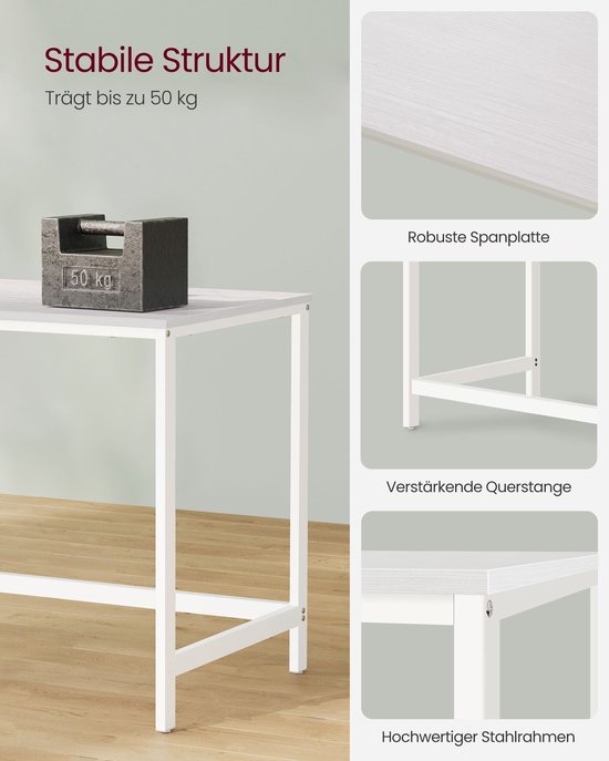 Elegant Wit Bureau - Ruim Werkblad en Stevige Constructie – foto 5