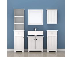 Veelzijdige Wandkast voor Badkamer, Keuken of Hal - Wit MDF – foto 3