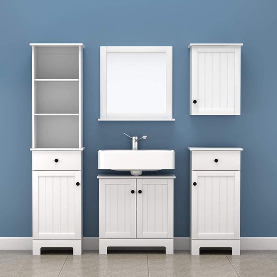 Veelzijdige Wandkast voor Badkamer, Keuken of Hal - Wit MDF – foto 4