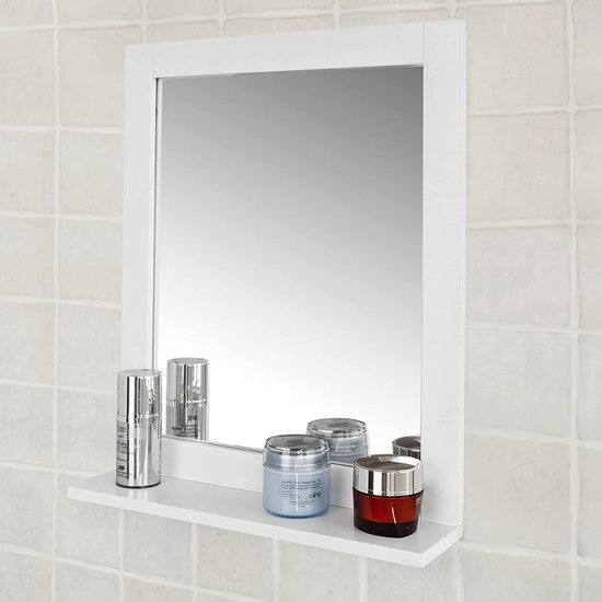 Stijlvolle Wandspiegel met Plank voor Badkamer en Meer - Wit MDF – foto 2