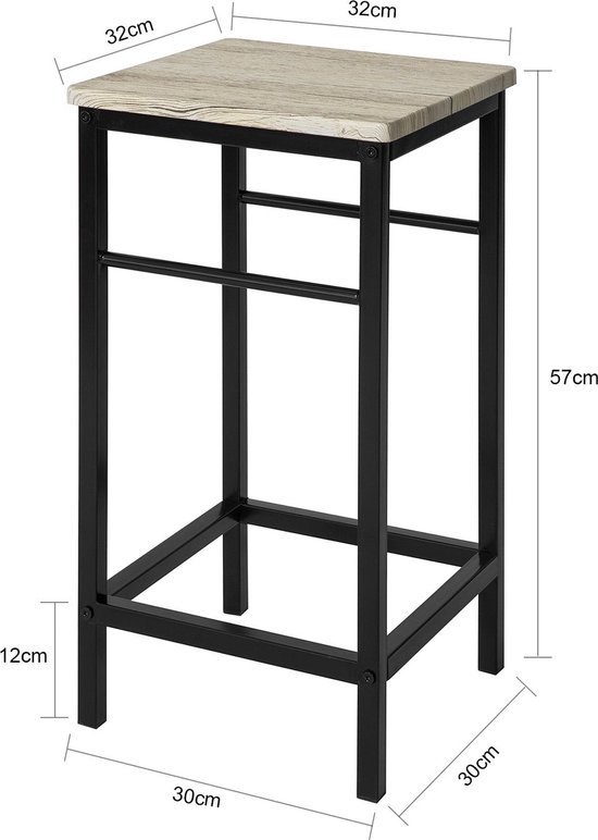 Stijlvolle Barkrukken Set - Beige - Met Voetensteun - MDF en Metaal – foto 1