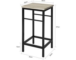 Stijlvolle Barkrukken Set - Beige - Met Voetensteun - MDF en Metaal – foto 2