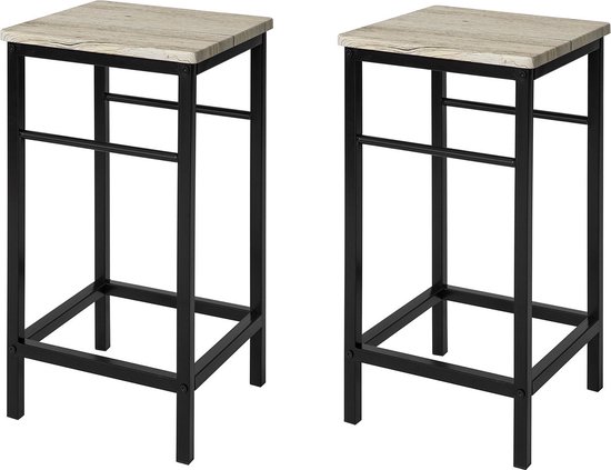 Stijlvolle Barkrukken Set - Beige - Met Voetensteun - MDF en Metaal – foto 3