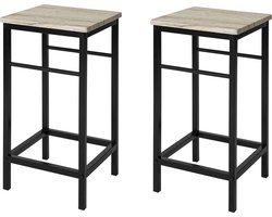 Stijlvolle Barkrukken Set - Beige - Met Voetensteun - MDF en Metaal – foto 4