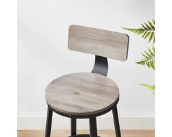 Set van 2 Industriële Barkrukken met Rugleuning - Vintage Grijs/Zwart – foto 1