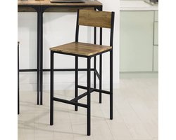 Veelzijdige Bartafel Set met 2 Krukken - Compact en Stijlvol Bruin & Zwart – foto 1