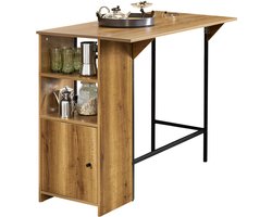 Multifunctionele Bartafel met Opbergruimte - Bruin MDF en Metaal – foto 3