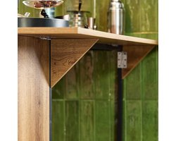Multifunctionele Bartafel met Opbergruimte - Bruin MDF en Metaal – foto 6