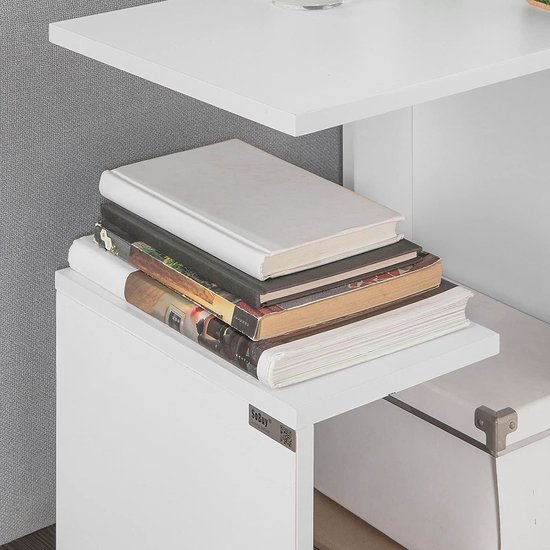 Witte Bijzettafel met 3 Niveaus - Multifunctionele Salontafel 40 x 30 x 60 cm – foto 1