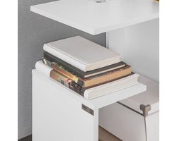 Witte Bijzettafel met 3 Niveaus - Multifunctionele Salontafel 40 x 30 x 60 cm – foto 2