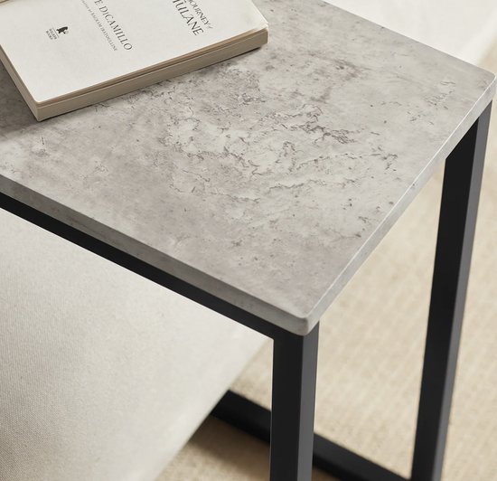 Veelzijdige Bijzettafel - Grijs Metaal & Hout - Compact Design – foto 3