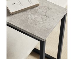 Veelzijdige Bijzettafel - Grijs Metaal & Hout - Compact Design – foto 4