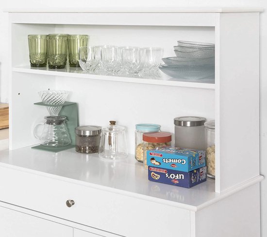 Stijlvolle Opbergkast met 2 Lades - Wit & Zilver - 110 x 30 x 80 cm – foto 1