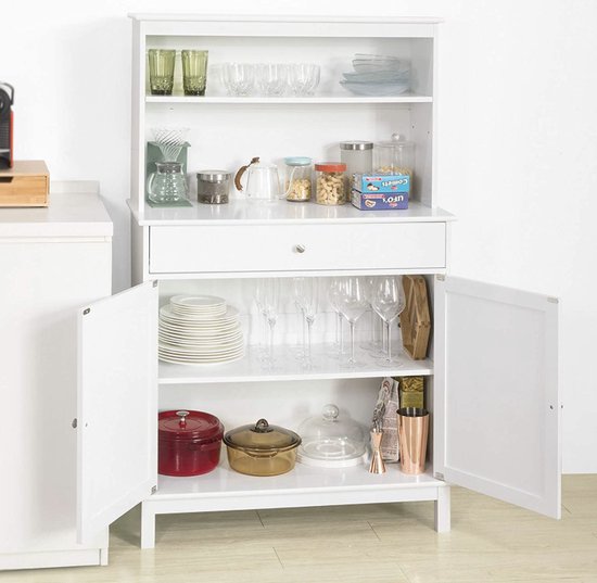 Stijlvolle Opbergkast met 2 Lades - Wit & Zilver - 110 x 30 x 80 cm – foto 3