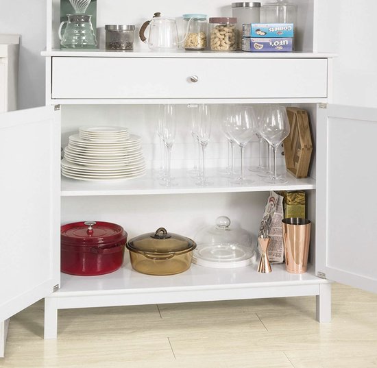 Stijlvolle Opbergkast met 2 Lades - Wit & Zilver - 110 x 30 x 80 cm – foto 5