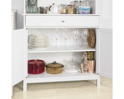 Stijlvolle Opbergkast met 2 Lades - Wit & Zilver - 110 x 30 x 80 cm – foto 6