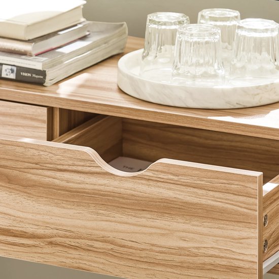 Elegante Consoletafel met Glas en MDF - Bruin en Zwart – foto 1