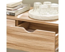 Elegante Consoletafel met Glas en MDF - Bruin en Zwart – foto 2