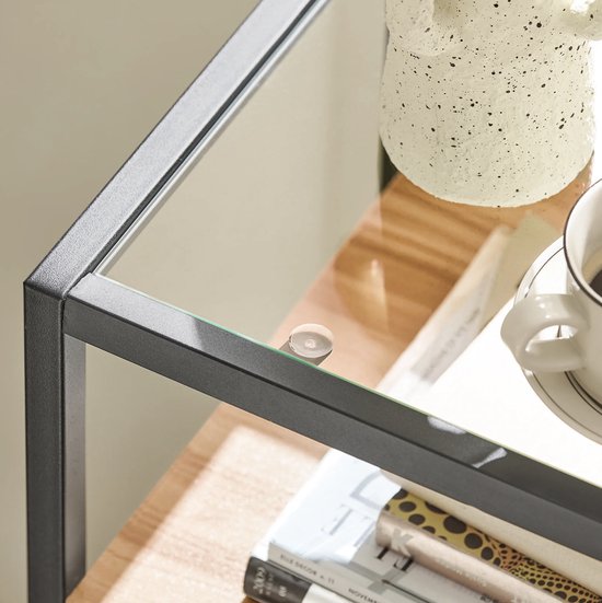 Elegante Consoletafel met Glas en MDF - Bruin en Zwart – foto 5
