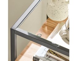Elegante Consoletafel met Glas en MDF - Bruin en Zwart – foto 6
