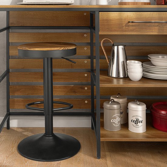 Multifunctionele Keukentafel met Opbergruimte - Bruin en Zwart – foto 3