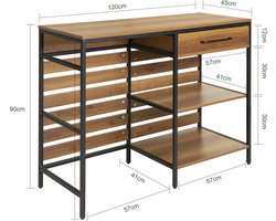 Multifunctionele Keukentafel met Opbergruimte - Bruin en Zwart – foto 5