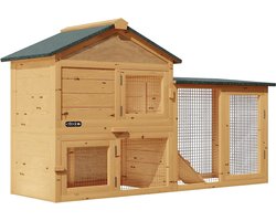 Luxe Houten Dierenverblijf met Variabele Indeling en 2 Verdiepingen - 204 cm – foto 3