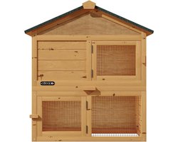 Luxe Houten Dierenverblijf met Variabele Indeling en 2 Verdiepingen - 204 cm – foto 6
