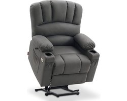 Luxe Relaxstoel met Elektrische Opstahulp, Massage en Warmtefunctie - Grijs – foto 5