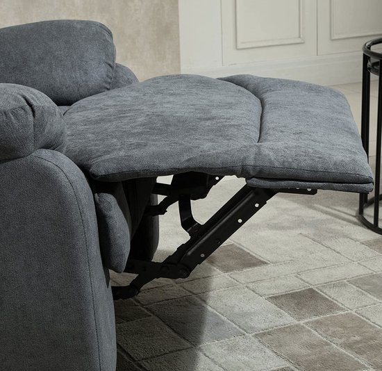 Luxe Relaxfauteuil met Ligfunctie - Grijs Linnen – foto 2