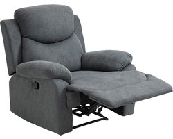 Luxe Relaxfauteuil met Ligfunctie - Grijs Linnen – foto 6