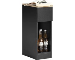 Veelzijdig Nachtkastje - Bijzettafel met Lade en Open Vak - Zwart – foto 3