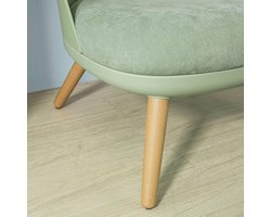 Comfortabele Relaxfauteuil met Voetenbank - Groen en Beukenhout – foto 6