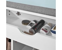 Multifunctionele Schoenenbank met Opbergruimte en Zitvlak - Wit MDF – foto 4