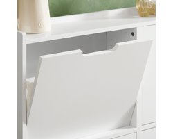 Stijlvolle Schoenenkast met 4 Kleppen - Ruimtebesparend Wit Design – foto 6