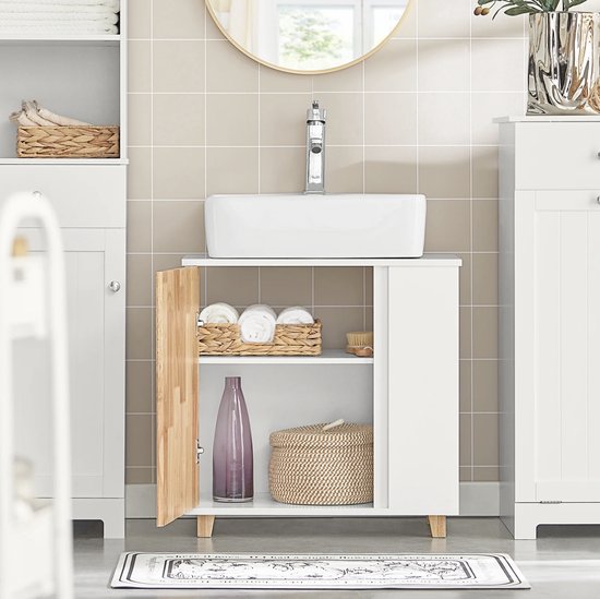 Elegant Wastafelmeubel voor de Badkamer - Wit & Houtlook – foto 2