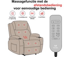 Elektrische Relaxfauteuil met Massage en Verwarming – Crème-Wit Kunstleer – foto 1