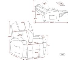 Elektrische Relaxfauteuil met Massage en Verwarming – Crème-Wit Kunstleer – foto 4