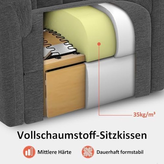 Elektrische Relaxfauteuil met Sta-op Hulp en Ligfunctie - Grijs Chenille – foto 1