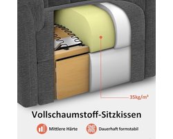 Elektrische Relaxfauteuil met Sta-op Hulp en Ligfunctie - Grijs Chenille – foto 2