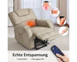 Luxe Elektrische Relaxfauteuil met Sta-op Hulp, Massage en Verwarming – foto 4