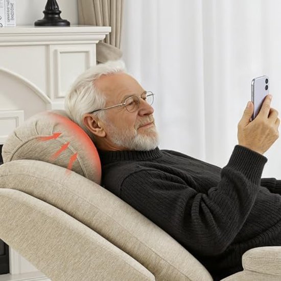 Luxe Elektrische Relaxfauteuil met Sta-op Hulp en Verwarming - Beige – foto 3