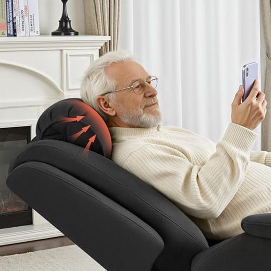 Elektrische Relaxfauteuil met Sta-op Hulp, Massage en Verwarming - Donkergrijs – foto 3