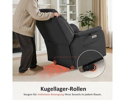 Elektrische Relaxfauteuil met Sta-op Hulp, Massage en Verwarming - Donkergrijs – foto 6