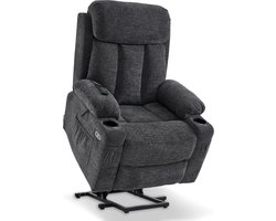 Luxe Elektrische Relaxfauteuil met Sta-Op Functie - Donkergrijs Stof – foto 1