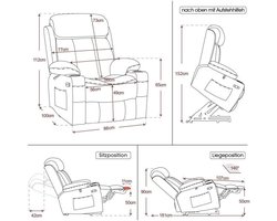 Luxe Elektrische Relaxfauteuil met Sta-Op Functie - Donkergrijs Stof – foto 6